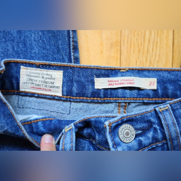 Levi's Ribcage Straight Ankle Jeans Medium Wash Women’s Size 27 - Picture 8 of 14